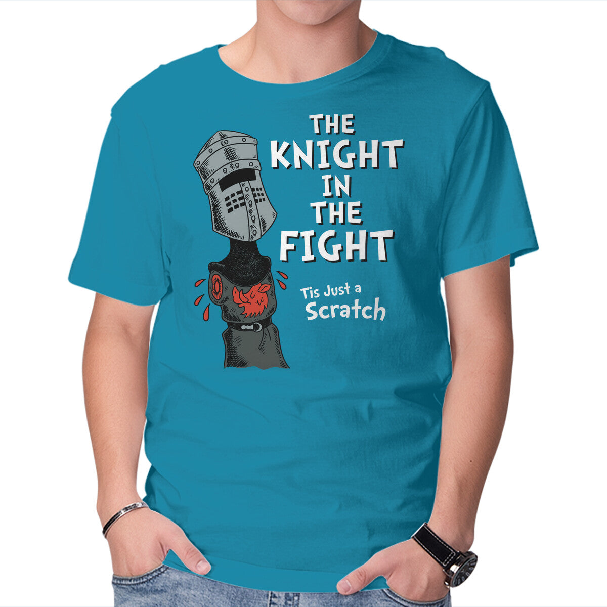 Unisex Crew Neck T-Shirt The Knight In The Fight Graphic Short Sleeve Casual Tee XXXL