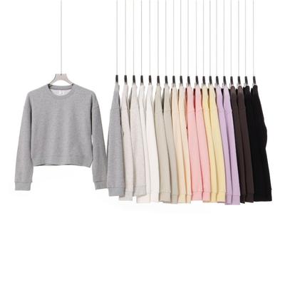 3 Women's Short Crew Neck Sweater Autumn and Winter Fashionable and Simple Casual Inner Leaking Navel Long-sleeved Sweater