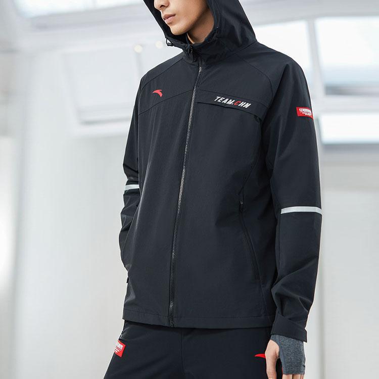 Anta China Ice And Snow Series Windproof Water-Resistant Sports Hooded Woven Jacket Men Jacket Black 952217607-4