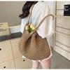 Large Capacity Straw Bag Women's Summer New Shoulder Tote Bag Seaside Vacation Beach Bag Woven Straw Tote Bag for Women