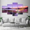 5 Panels Nature Landscape Posters Canvas Painting Mountain Pictures Flowers Wall Art For Living Room Modern Home Decor No Frame