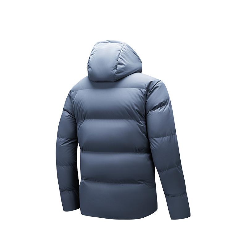 Anta Solid Color Hooded Zipper Versatile Casual Down Jacket Men Outerwear 952547901-6