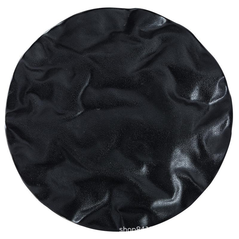 Japanese-style Cloth Western-style Dish Folding Shallow Steak Plate Restaurant High-grade Plate Ceramic Tableware.