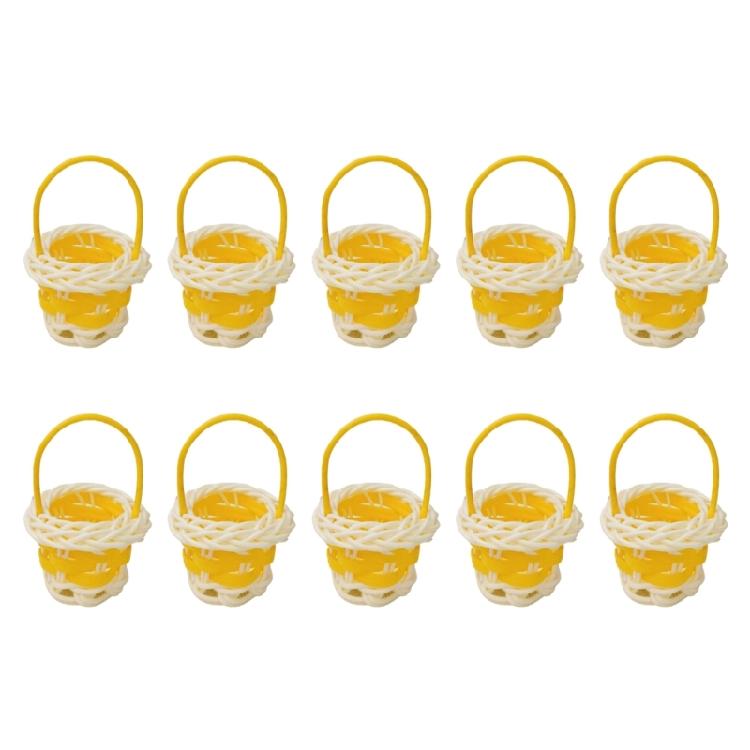 10PCSPack Decorative Mini Baskets User Friendly Plastic Handheld Gift Basket Suitable for Home and Event Decors жёлтый 790₽