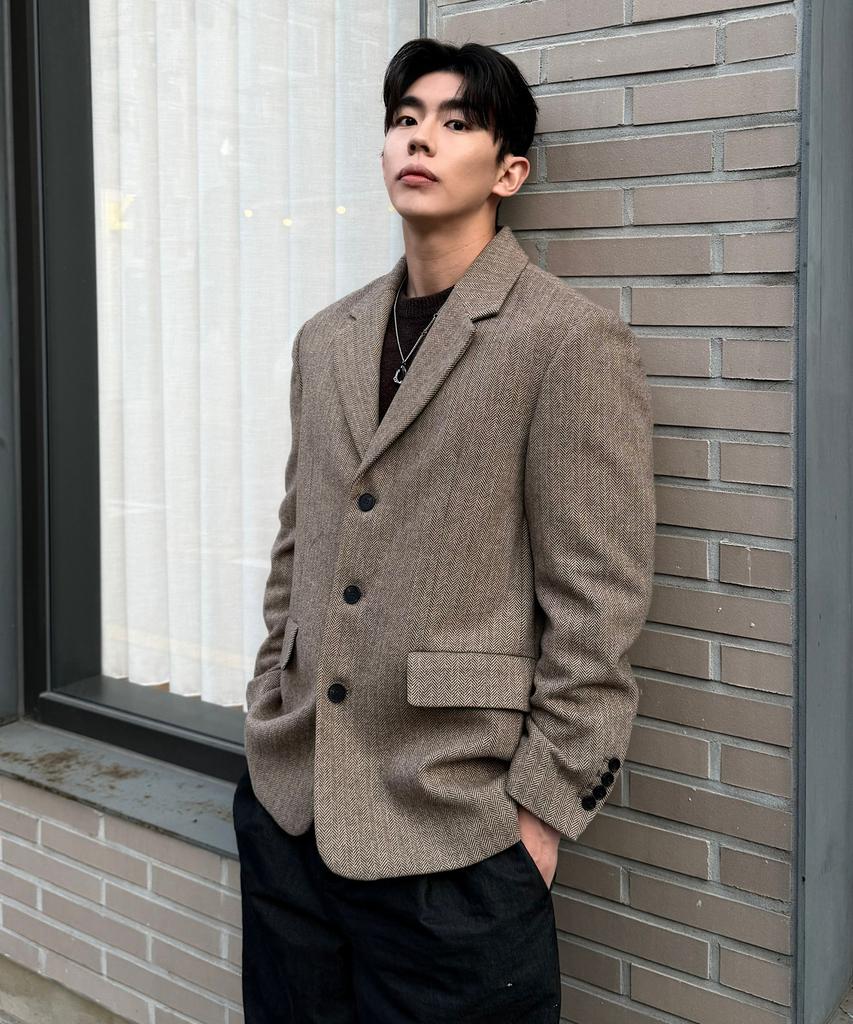 Mindbridge [Couture] Herringbone Oversized Jacket