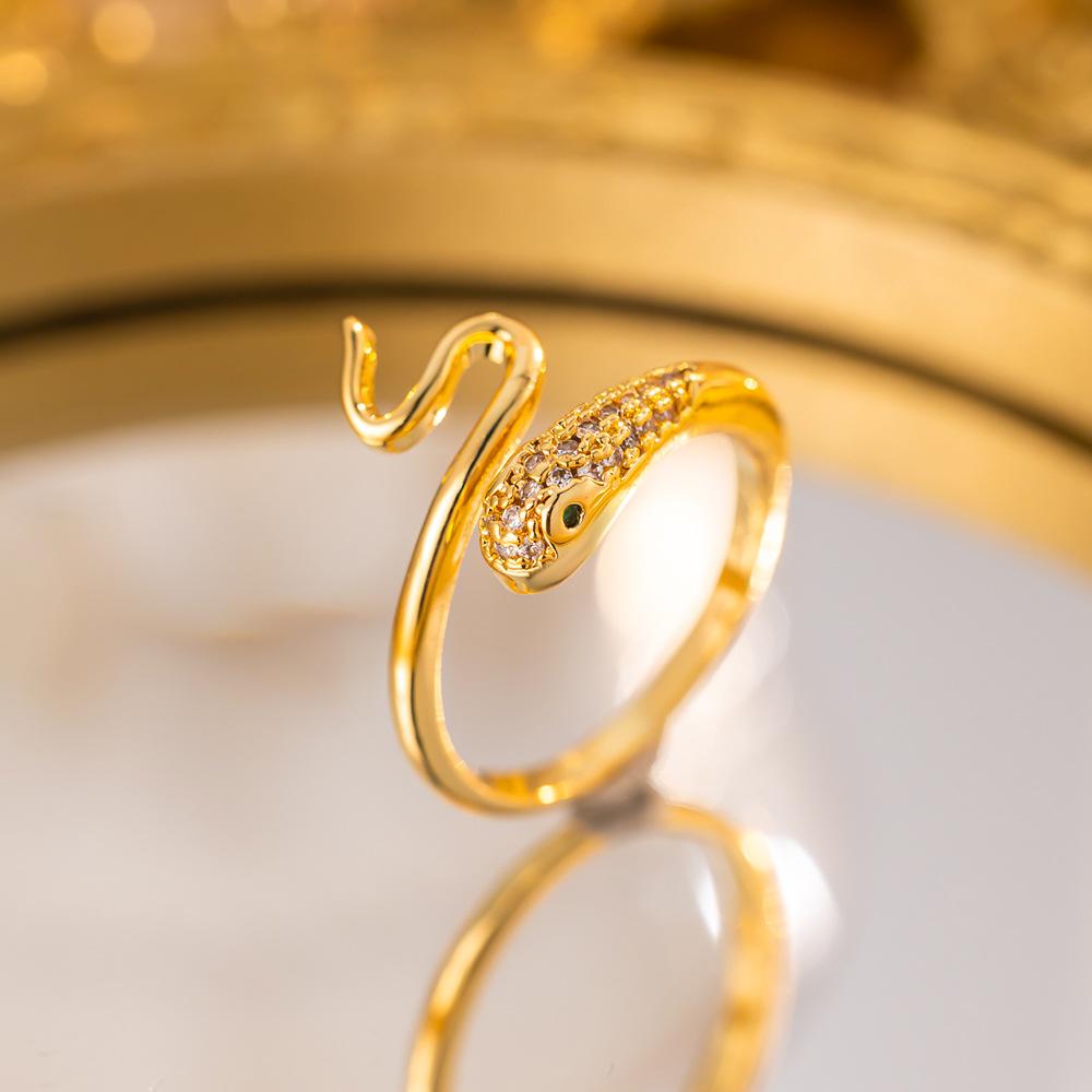 Exquisite super flash zircon ring for girls, light luxury, high-end sense opening adjustable ring, simple real gold electroplating