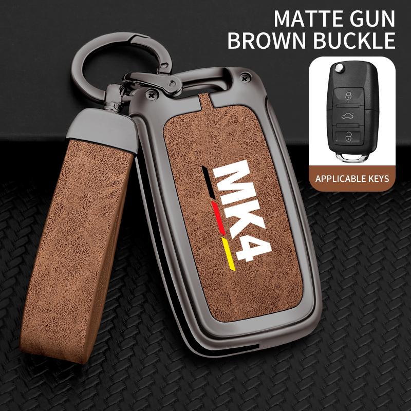 Auto TPU Zinc Alloy Key Case Bag For VW Volkswagen GOLF 4 MK4 Car Key Chain Car Metal Key Shell Interior Decoration Accessories