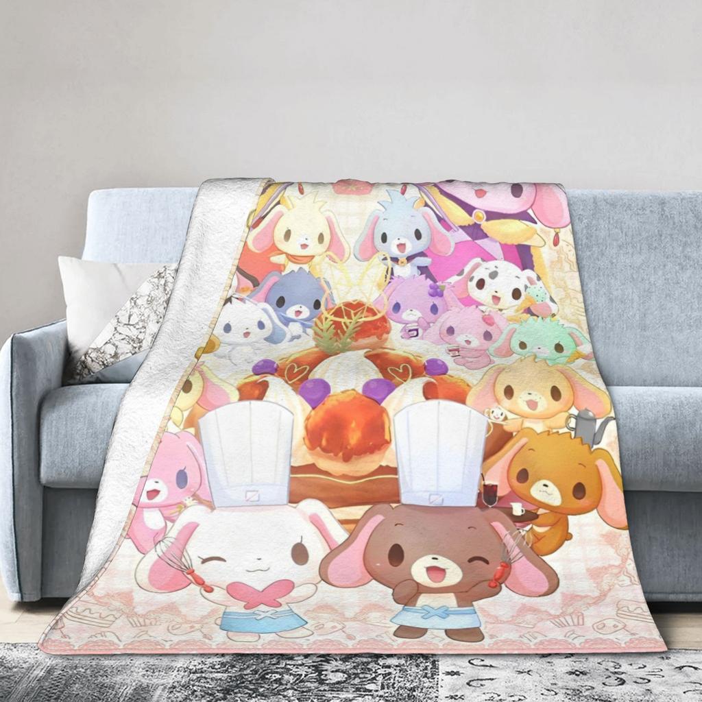 Sugarbunnies Shirousa Kurousa Cutecore Jojifuku Pinkcore Decke Fleece Warme Überwurfdecke für Auto Sofa Couch Schlafzimmer Steppdecke