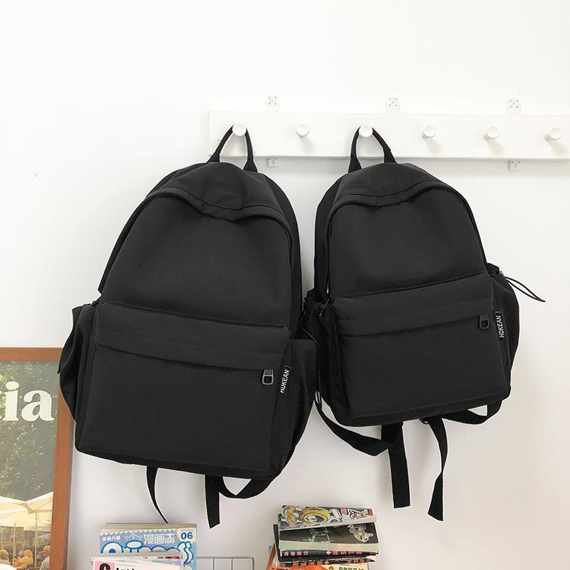 Lightweight Travel Backpack Women Large Capacity Backpack Solid Color Student Schoolbag