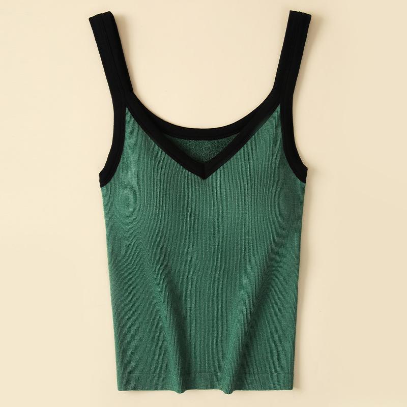 

Женский теплый жилет из немецкого бархата с нагрудными накладками, утепленная шерсть, V-образный вырез, контрастная махровая ткань и бархат для осени и зимы. One Size [80-130 Jin]