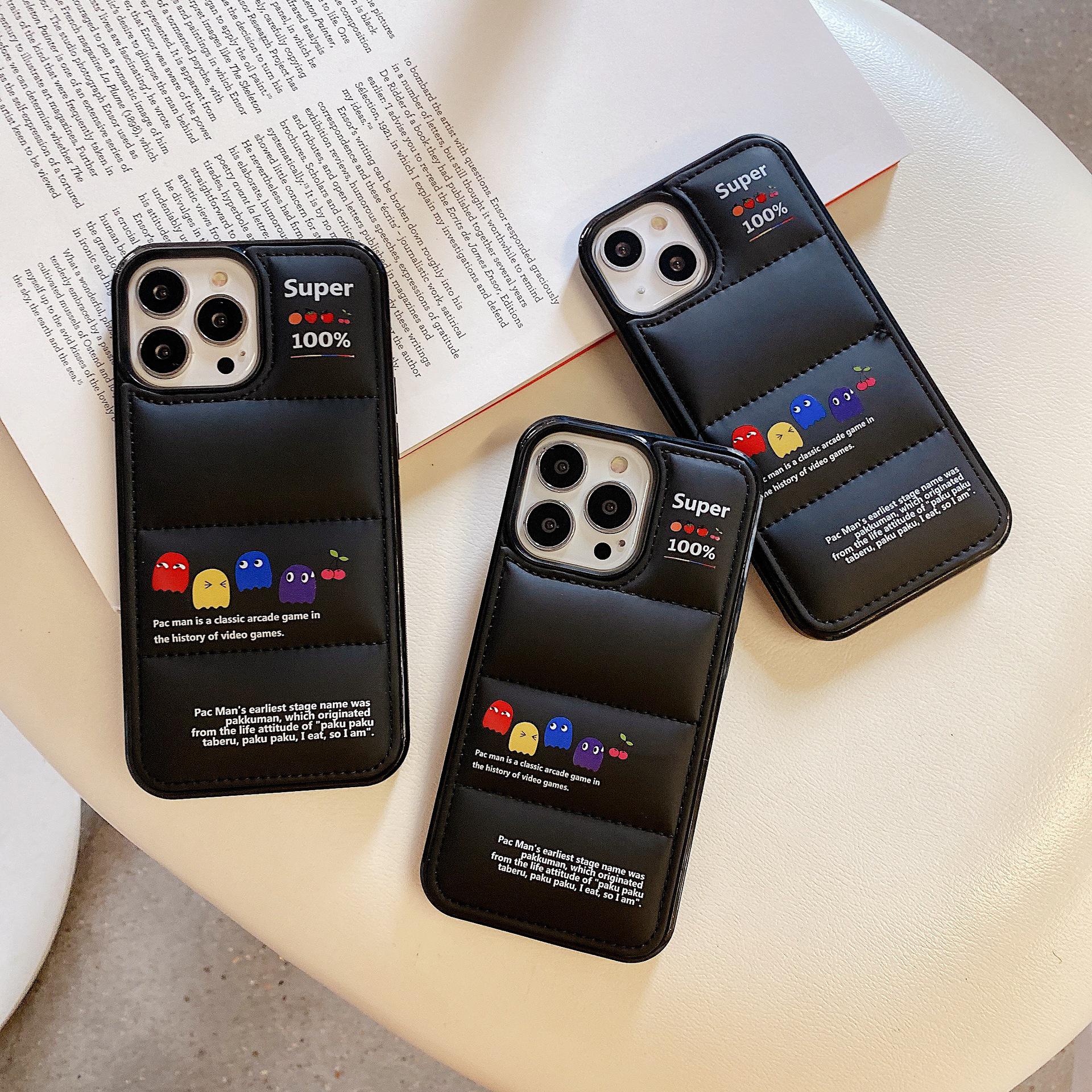 

Мягкий чехол-пуховик Cartoon Monster Cotton-Fill для Apple iPhone 16 Pro, защита от падений, выпуклый дизайн iPhone 12 Pro Max