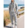 New, Autumn/Winter, Men's, Velvet Hoodie, Fashion, Hoodie, Zipper, Multi Pocket, Work Pants Set