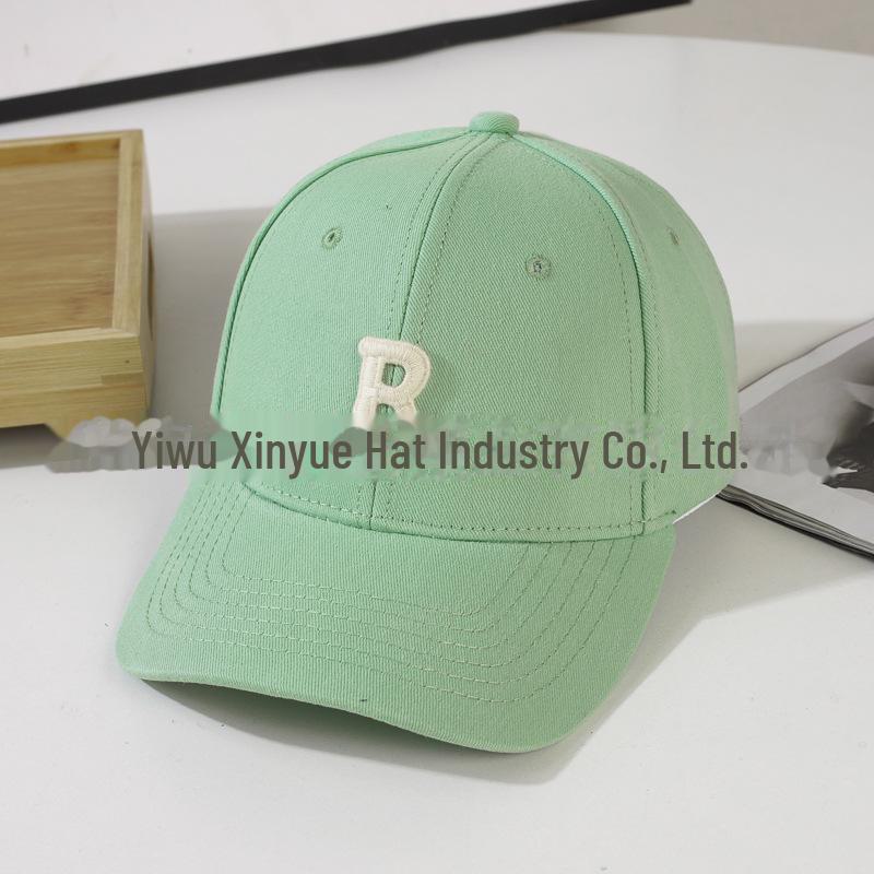 R Standard Hard Top Unisex Baseball Cap - Korean Style with Sun Protection