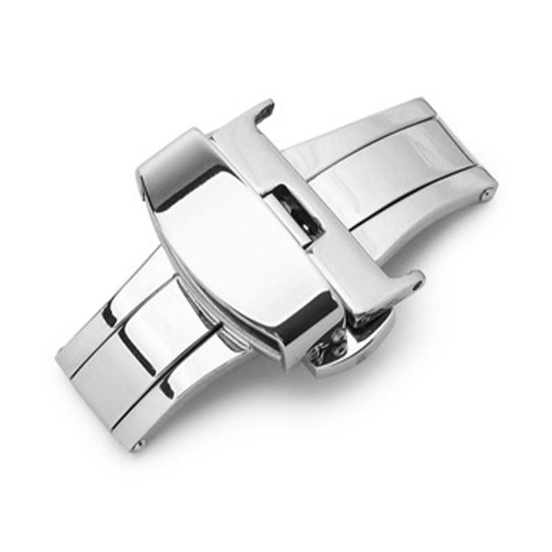 

Butterfly Buckle Watchband Button 10/12/14/16mm 18mm 20mm 22mm Leather Stainless Steel Strap buckle for Apple Watch 7 Band Clasp 16mm серебряный