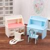 1Set 1:12 Dollhouse Miniature Writing Desk Chair Study Table Furniture Model Study Room Decor Toy Doll House Accessories