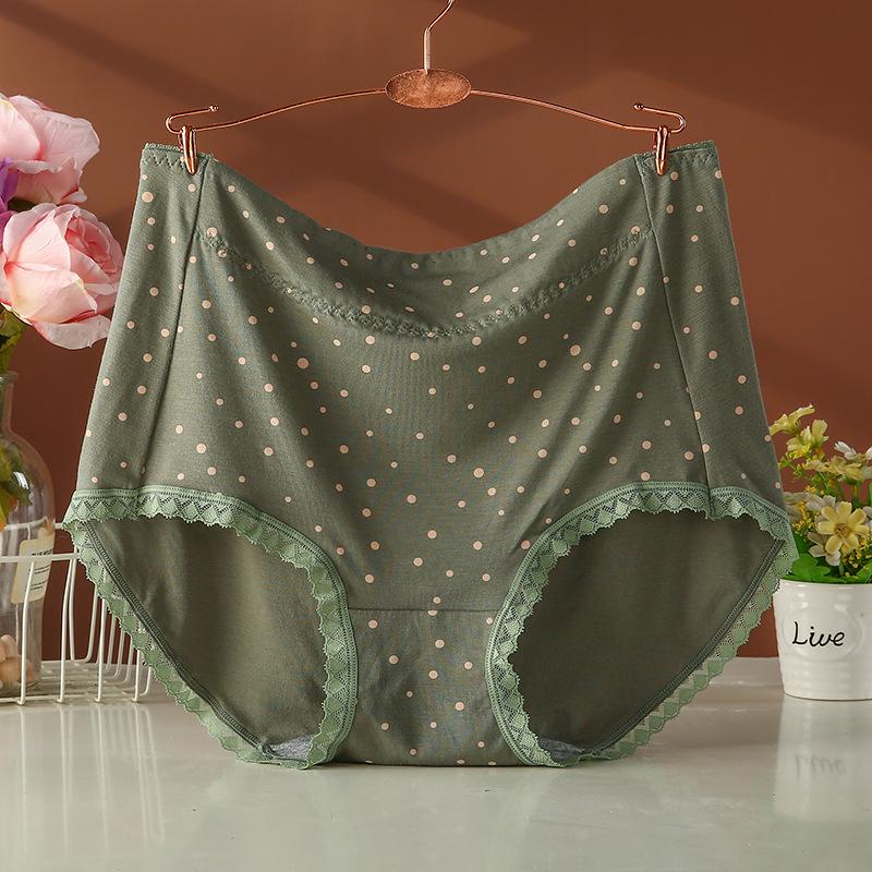 Plus Size High-Waisted Polka Dot Cotton Underwear for Women - 2026 New Style for Middle-Aged and Elderly