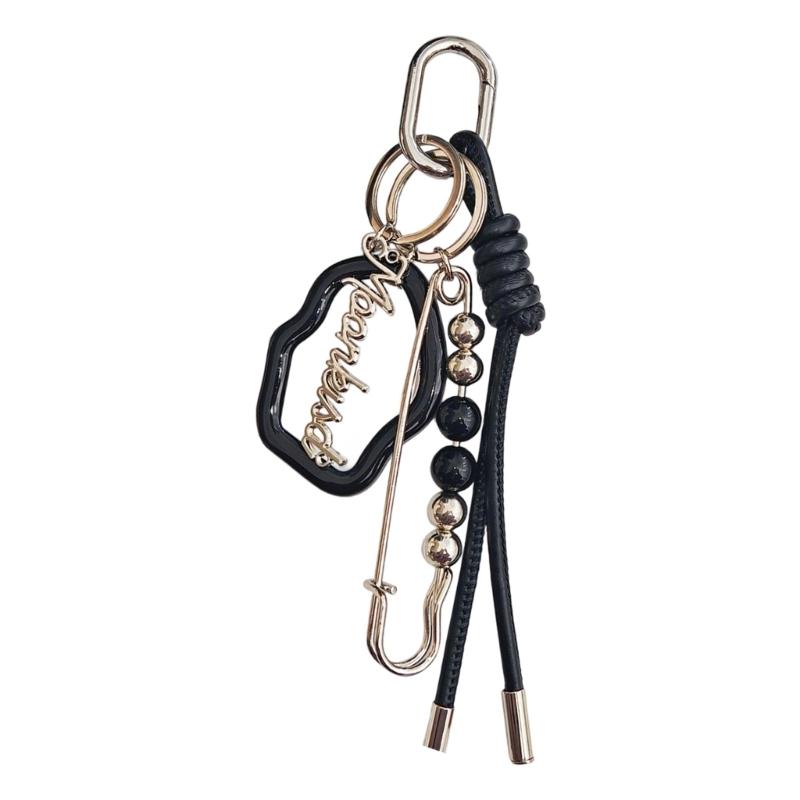 Stylish Leather Cord Keychain Makeup Mirror Portable Travel Essential Stylish Cosmetic Accessory Gift Metal Key Holder