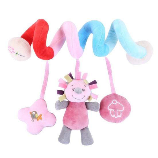 Baby Spiral Plush Toy with Teether Ring Fox Giraffe Bird Beetle Caterpillar Donkey