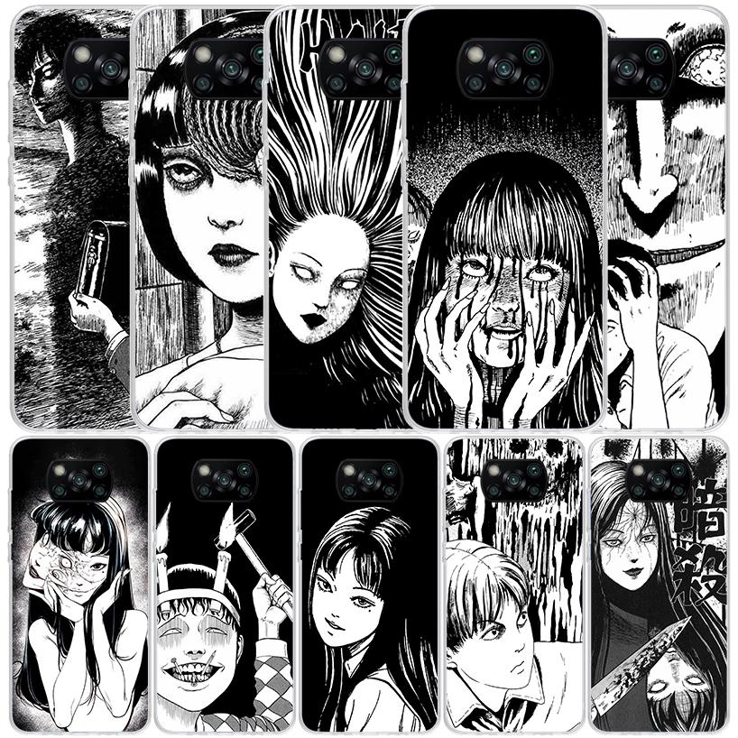 Japanese Horror Comic Anime Phone Case For Xiaomi Poco F7 Ultra X5 X6 X7 Pro M7 Redmi 15C 15 13C 13 12C 12 10C 10 10A 9 9C 9A 9T
