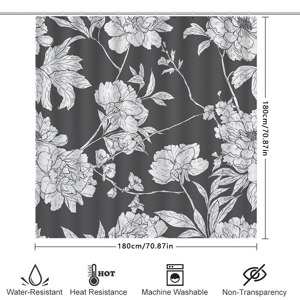 Hand-Painted Flowers Shower Curtain Waterproof Bathroom Decor Set Liner Window Cloth Home Textile Kitchen Washroom 3D Flower Pri