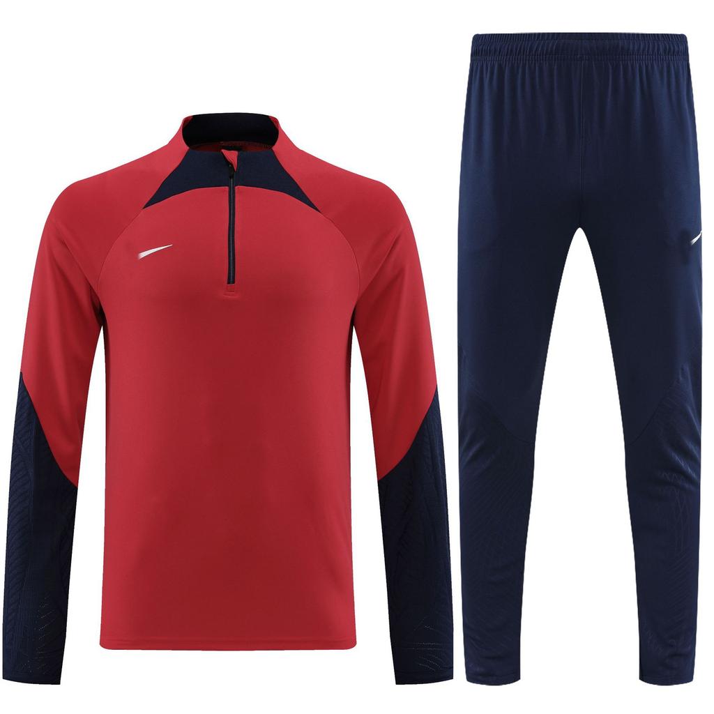 Student Team Half Zipper Long Sleeve Suit Football Training Suit Club Quick Drying Football Jersey Breathable