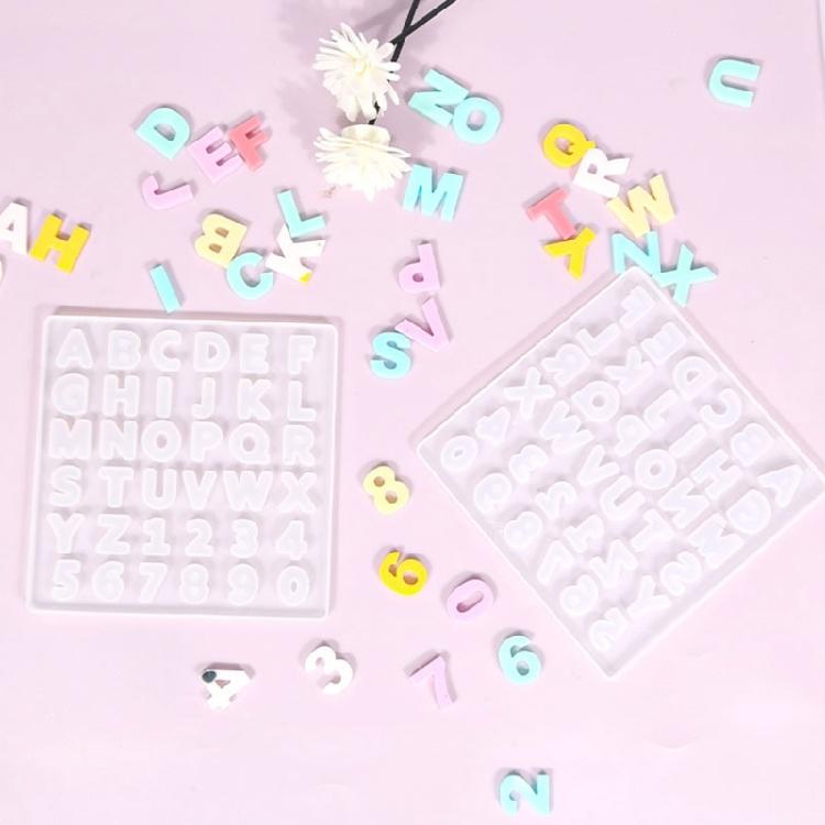 Alphabet Number Mold Crystal Epoxy Silicone Mold Keychain Multipurpose Mould