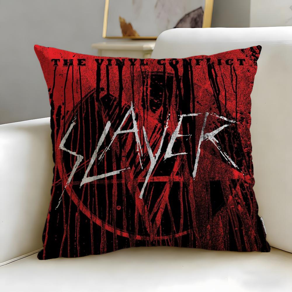 classic band Slayer Cushion Cover Soft & Easy-Wash Pillow Case – Versatile for Couch, Bed, Travel and Office