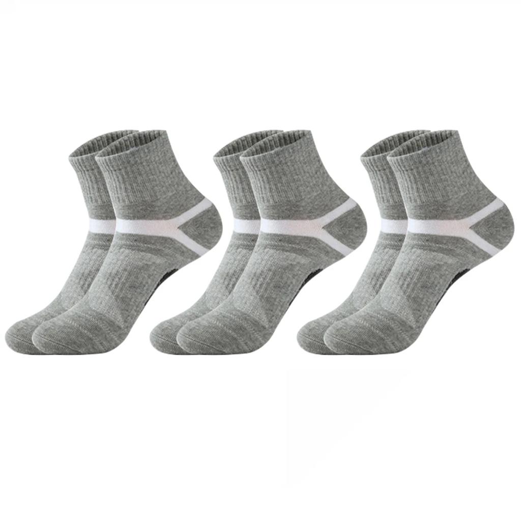 3 pairs men's sports socks black men's outdoor running fitness Breathable man Middle barrel socks Sokken for four seasons 39-44