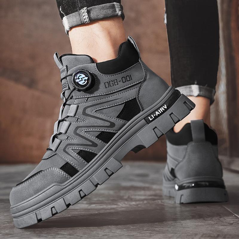 Botas masculinas de combate ao ar livre no deserto, botas táticas antiderrapantes, caminhadas no deserto, calçados de caça, calçados de segurança no trabalho para homens, botas de cowboy