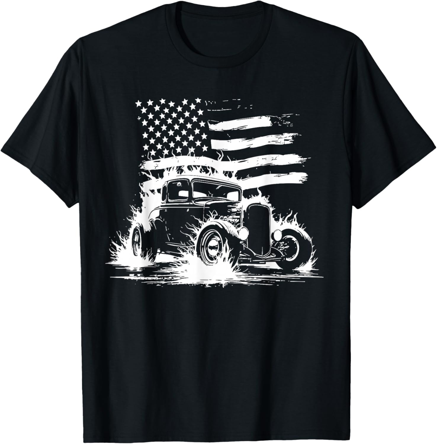 

1932 Deuce Coupe Classic Front Corner Shot American Flag T-Shirt 5XL різнокольоровий