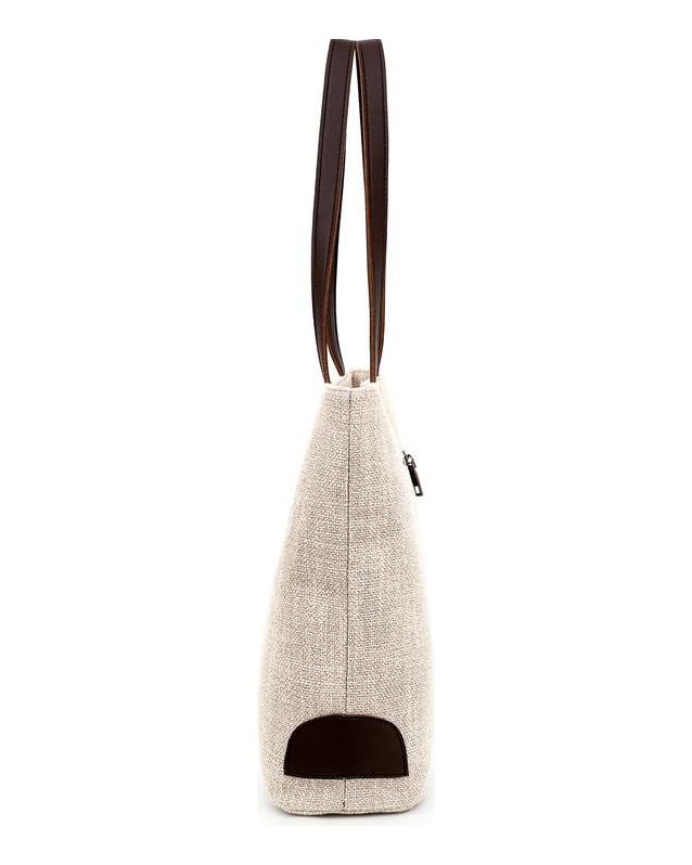 Yogodlns Casual Canvas Totes Bag Women Large Capacity Shoulder Bag Fashion Shopping Top Handale Zipper Handbag