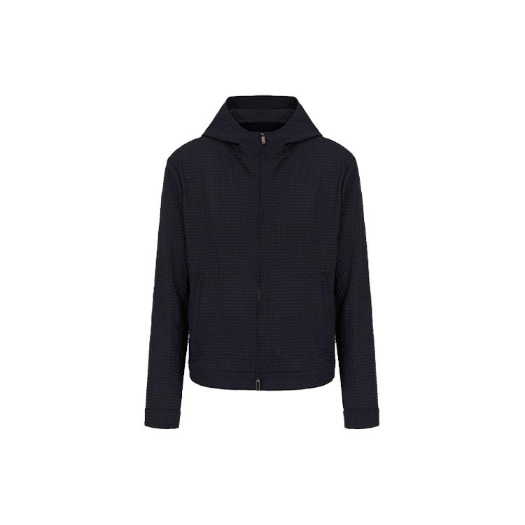 Emporio Armani Jackets Men's Sea Blue Hooded Moderate Other B1R410-B1306-922