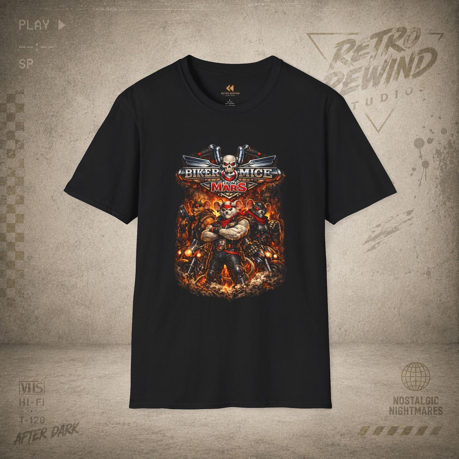 Biker Mice From Mars Inferno T-Shirt | Retro 90s Cartoon Motorcycle Graphic | RetroRewind After Dark S