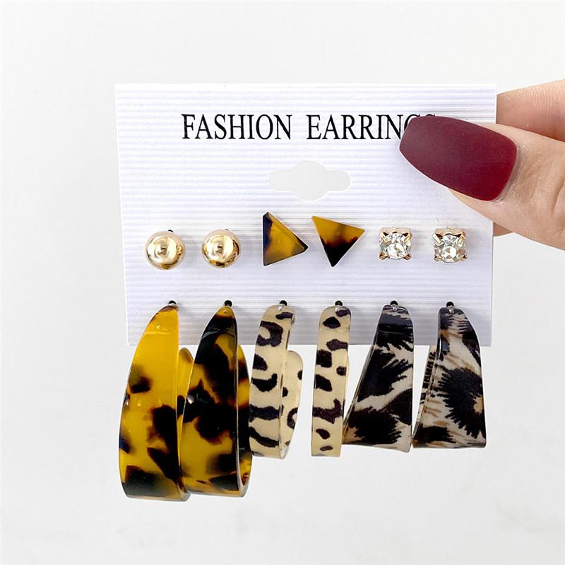 Modyle Vintage Pearl Butterfly Leopard Acrylic Earring Set For Women Girls Heart Earrings Elegant Wedding Party Jewellery
