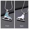 Teamer Colorful Ice Skate with Zircon Pendant Necklace for Women Girls Snake Chain Choker Winter Valentine Jewelry Wholesale