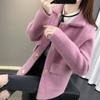 Large Size Imitation Mink Velvet Spring and Autumn New Button Coat Short Women's Loose Sweater Women's Knitted Cardigan