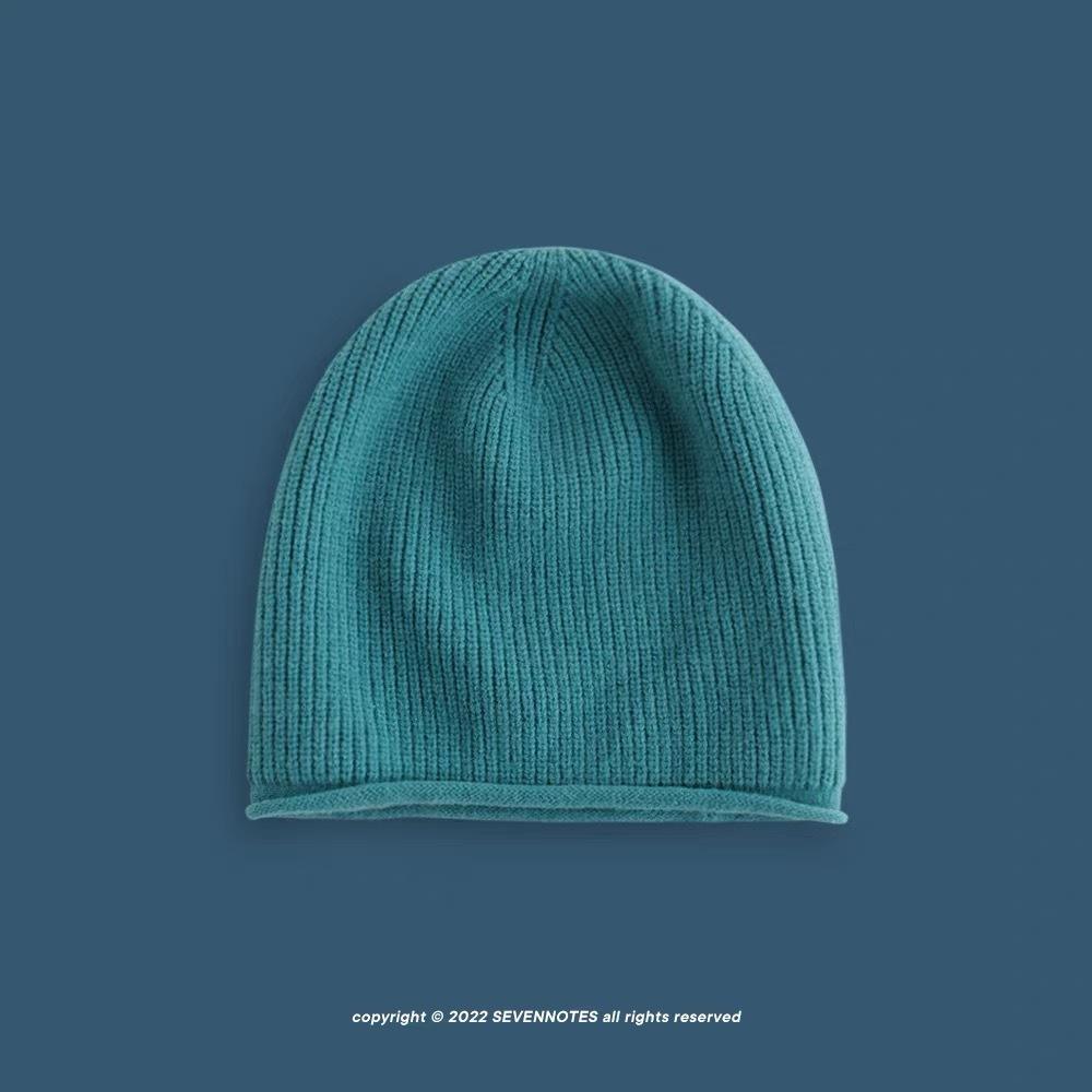 Cold Loose Knitted Hat Men and Women Street Piles of Hats Big Heads Cold Hats Confinement Hat Autumn and Winter