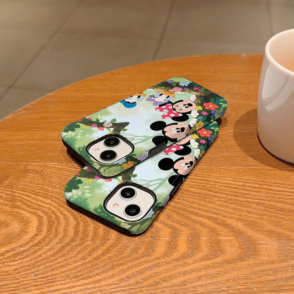 Disney phone case, double-layer protective cover, suitable for iPhone X/XS/SE/7/8/11/12/13/14/15/16/17 Pro Max Plus