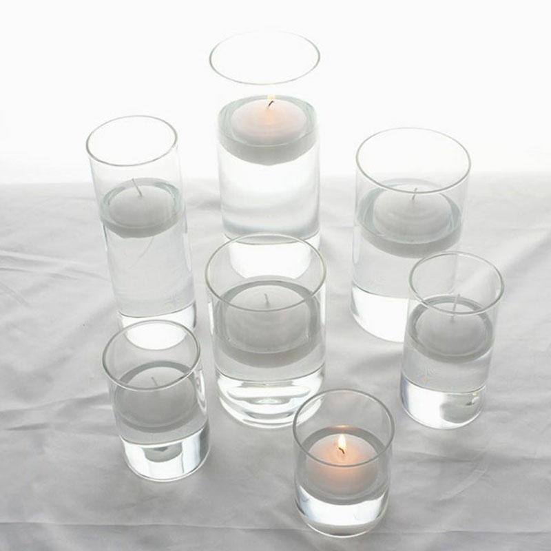 1pcs Clear Cylinder Glass Candle Holder   Floating Candles Round Vases  Wedding Living Room Decorative Party Supply LZT002