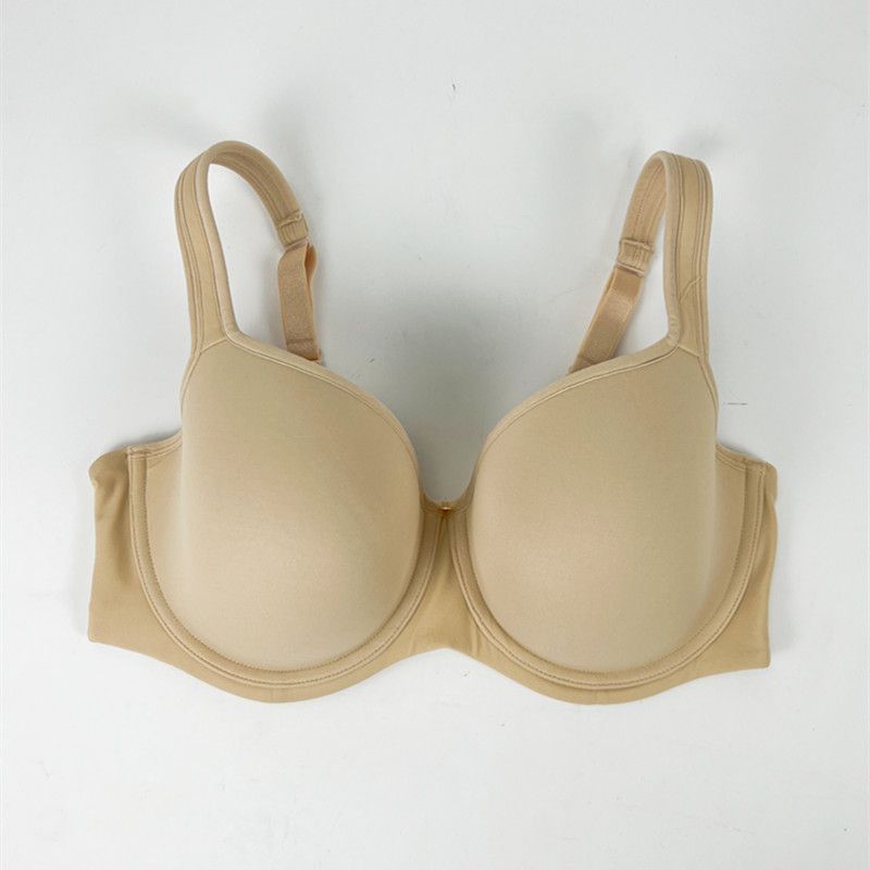

711 Модный гладкий бюстгальтер больших размеров с большой чашкой на косточках, полноразмерная модель, включая укладку волос, женское интимное белье 9095100CEGH Skin color 95C/UK42C four-breasted buckle