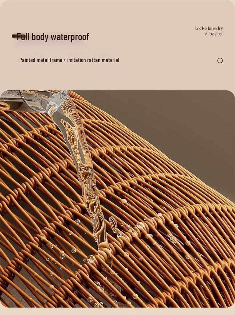 High-Value Waterproof Woven Rattan Laundry Basket for Bedroom and Bathroom