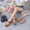Thick-bottomed Cool Slippers Women's Summer Wear 2025 New Home Indoor One-word Solid-color Beach Slippers