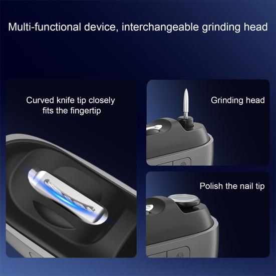 Electric Nail Clipper with LED Light Portable Kids Adults Seniors Multi-functional Fingernail File Cutter Polisher Automatic Baby Nail Trimmer