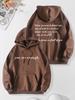 Autumn/Winter European & American Women's Hooded Slogan Print Loose Sweatshirt