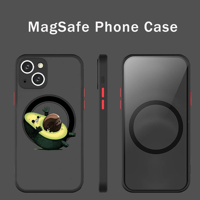 Awokado uroczy kreskówkowy owoc Etui na telefon Przezroczyste Magsafe Magnetyczne Magnes Do iPhone 13 12 11 Pro Max Mini Ładowanie Bezprzewodowe