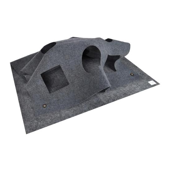 

Felt Cat Tunnel with Peek-a-Boo Holes Foldable Large Interactive Cat Play Mat Hideaway Cave Indoor Cats Enrichment Activity Mat Exercise Peekaboo Toy