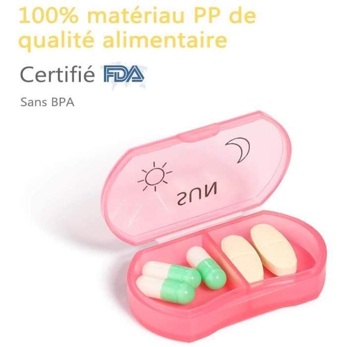 Portable Pill Box,Weekly Pill Organizer 7 Days 14 Compartments Morning/Evening,Mini Multicolored Pill Box Dispenser