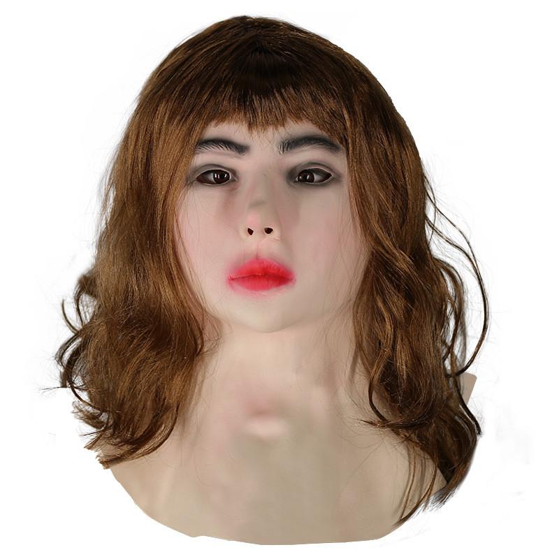 Long Hair Beautiful Woman Funny Mask Costume Headpiece For Halloween Parties And Events