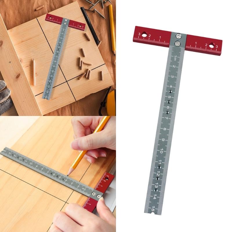 Precise T Square Ruler for Art Framing and Drafting, Aluminum Alloy Measure Tool Accurate Angles Measurement Projects