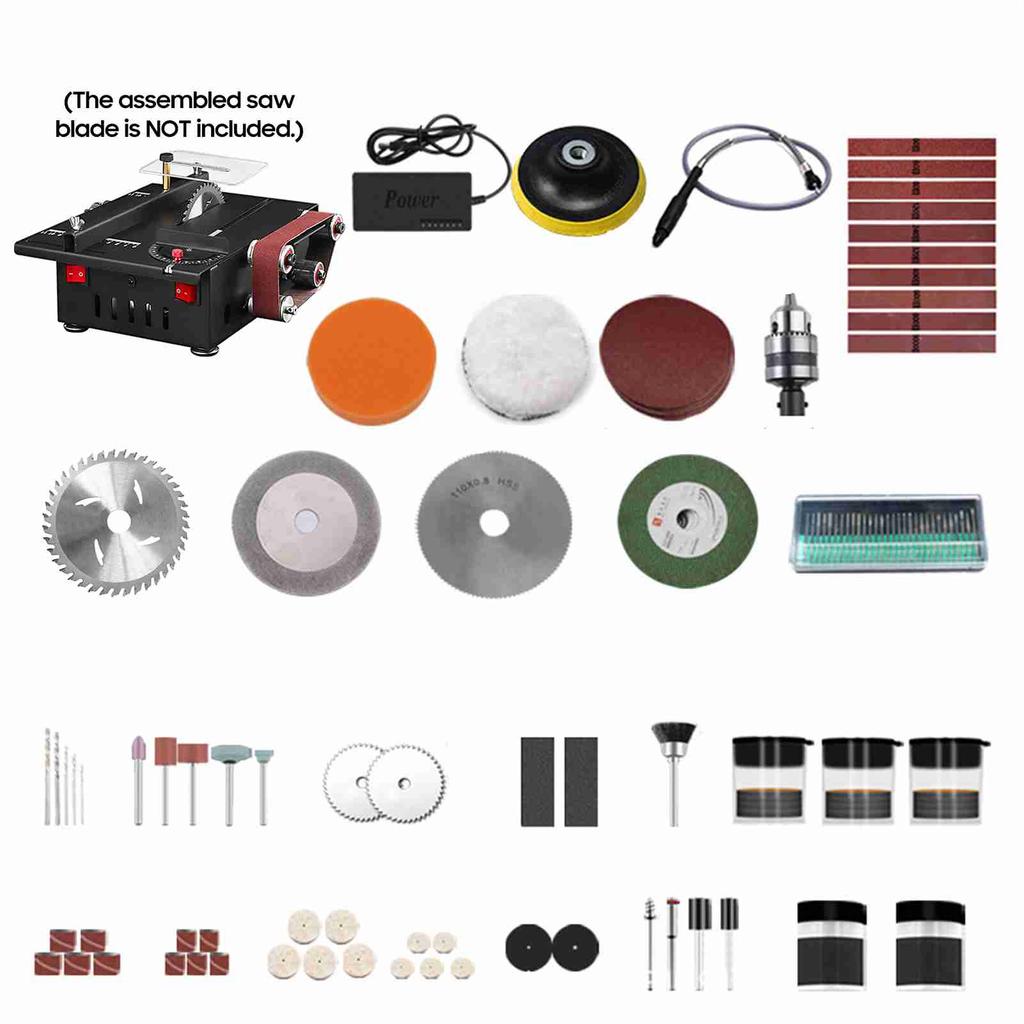 200W Dairesel Tezgah Testeresi Mini Tezgah Testeresi ve Bant Zımpara Değişken Hızlı 30mm Kesme Derinliği Ahşap Plastik Taş Metal Bıçak İçin